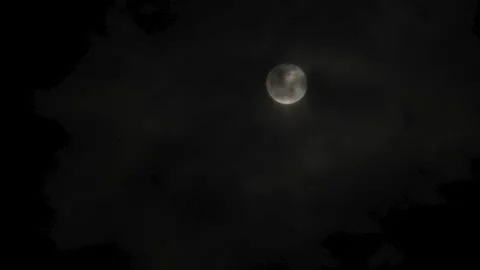 Moon &amp; clouds timelapse 2 - horiz 1080p Stock Footage 266351157