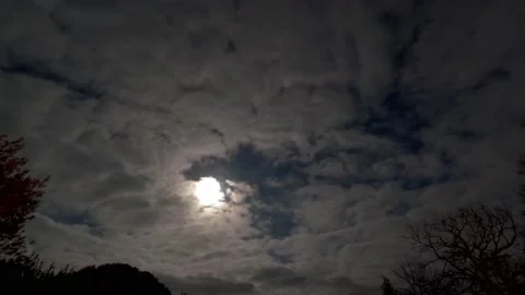 Moon & Clouds Timelapse Stock Footage