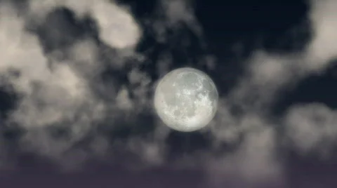 Moon on a Cloudy Night Stock Footage 645194