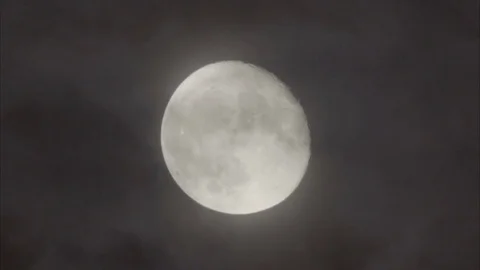 The moon in the cloudy sky. Close-up Video stock 80966235