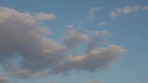 Moon comes out from behind the clouds Stock Footage 3074516