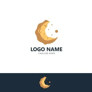 Moon cookies  logo design vector Stock Illustration