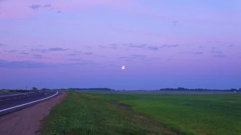 Moon in the countryside Stock Footage 276343640