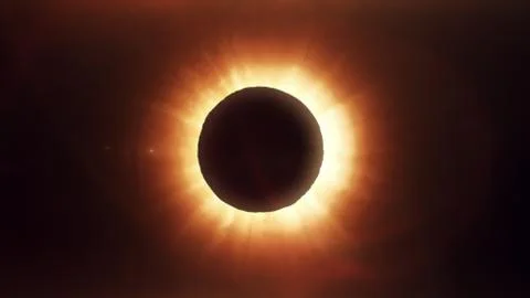 The Moon covering the Sun in a partial eclipse. Stock Illustration