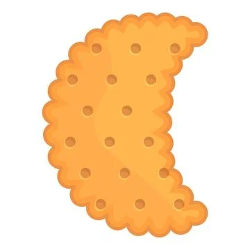 Moon cracker icon cartoon vector. Cookie food Illustrazione stock