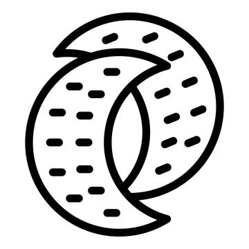 Moon cracker icon outline vector. Grain food イラスト素材
