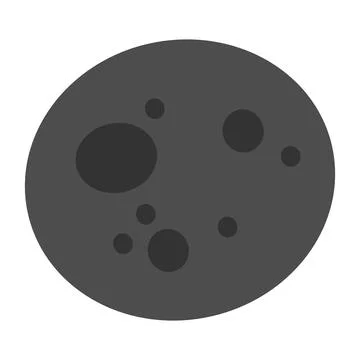 Moon with craters in flat style. Vector illustration Stock Illustration