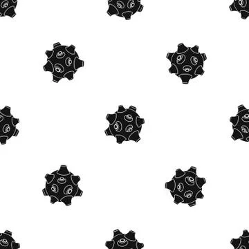 Moon with craters pattern seamless black 库存插图