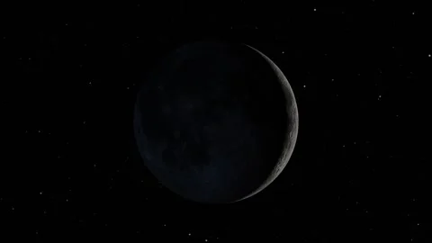 Moon Crescent with Earthshine 4K CGI Animation 스톡 동영상 342768250