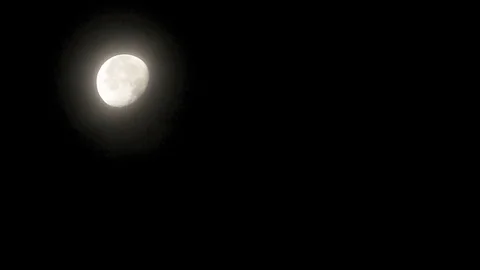 The moon crosses the night sky. Time lapse Stock Footage 78763061