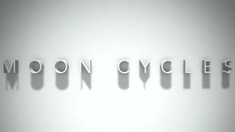 Moon Cycles 3D title animation with shadows on a white background Stock Footage 296514073