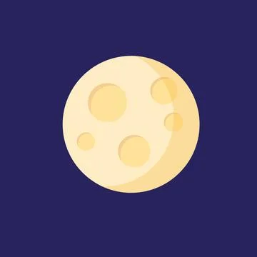Moon on dark blue background. Moon logo design. Stock Illustration