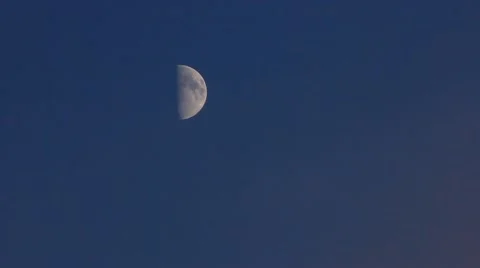The Moon in a dark Blue sky Stock Footage 53159702