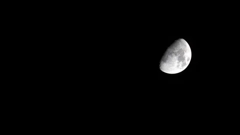 Moon in a Dark Clear Night, Fully Bright and Partially Covered Video stock 86329371