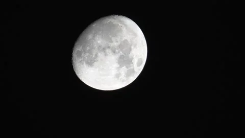 Moon in dark clear sky Stock Footage 264042890