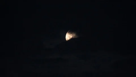 Moon with Dark Clouds Stock Footage 91543422