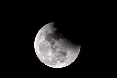 Moon on the dark night  dark background Stock Photos