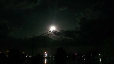 Moon in dark night Foto stock