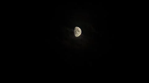 Moon in a Dark Night Sky Stock Footage 303864454