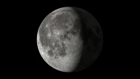 Moon with dark sky - 3D rendering Stock Illustration