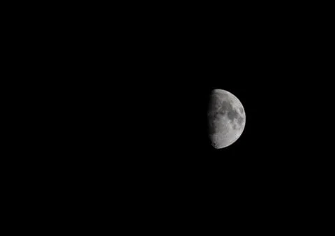 Moon in the dark sky with copy space Stock Photos