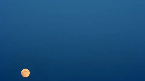 Moon on the Dark Sky with Plane Passing, HD Stock Footage