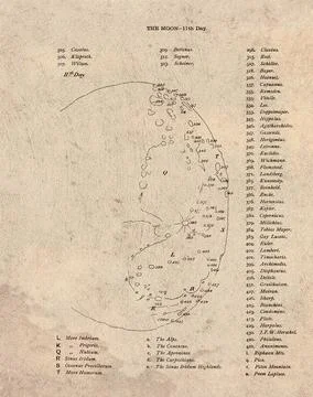 Moon Day 11 Feature Map Stock Photos
