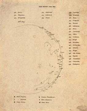 Moon Day 14 Feature Map Stock Photos