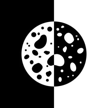 Moon, Day and Night. Vector hand drawn illustration Stock Illustration