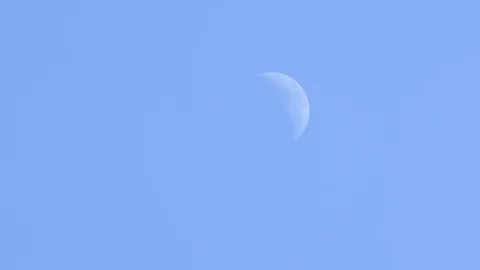 Moon at day with cloud real no CG.4k Stock Footage 82393951