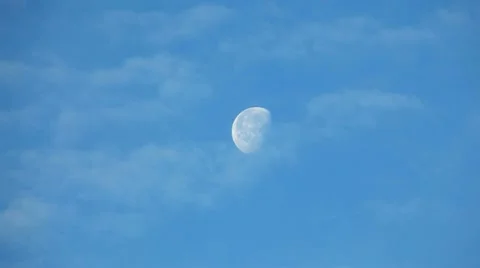 Moon in day time, time lapse Stockbeeldmateriaal 22635156