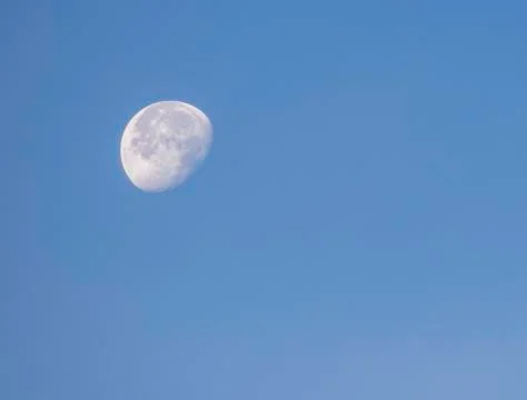 Moon in daylight On the bright sky. Stock Photos
