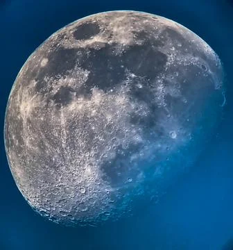 Moon in daylight evening Stock Photos