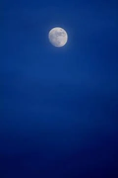 Moon in a Deep Blue Sky 2 Stock Photos