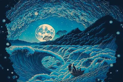 Moon dream 库存插图