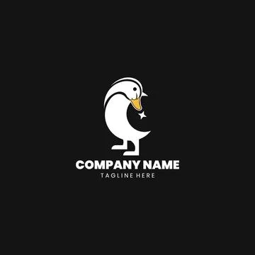 Moon duck logo Design vector Stock-Illustration
