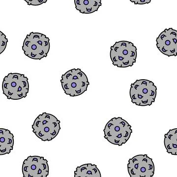 Moon earth natural satellite vector seamless pattern Stock Illustration