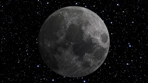 Moon of Earth spinning. Space Animation. 4K 60fps Stock Footage 314486169