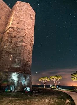 Moon Eclipse, Castel del Monte - Puglia Stock Photos