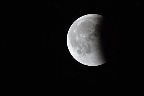 Moon Eclipse Closeup Showing the Details of Lunar Surface Stock Photos