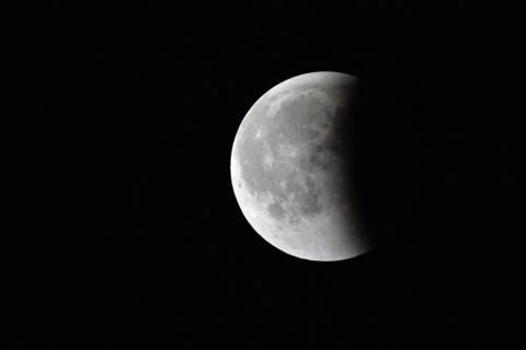 Moon Eclipse Closeup Showing the Details of Lunar Surface Fotos Stock
