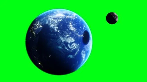 Moon eclipse in outer space. isoalte. 3d rendering. Ilustração Stock