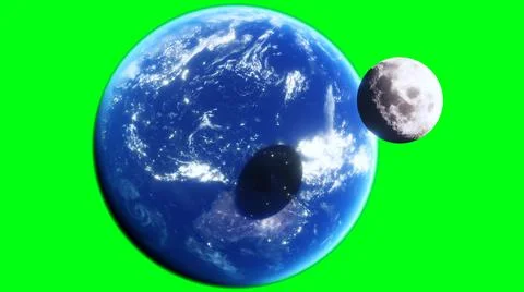 Moon eclipse in outer space. isoalte. 3d rendering. Ilustração Stock