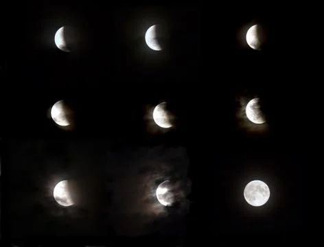 Moon eclipse phase Ilustração Stock