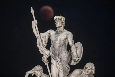 Moon eclipse in Rome, Italy - 27 Jul 2018 Stock Photos