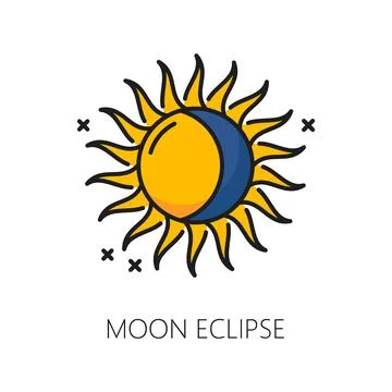 Moon eclipse witchcraft and magic icon vector sign Ilustração Stock