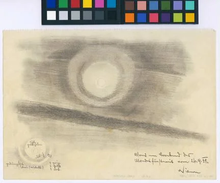 Moon on the eve of the lunar eclipse of 26.9.31. . Karl Wiener (1901-1949)... Stock Photos