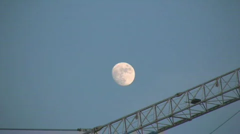 Moon in the Evening Sky Stock Footage 559122