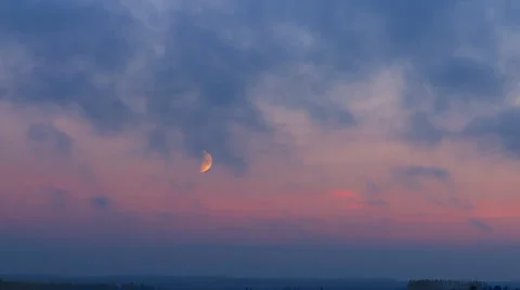 Moon on a evening sun Stock Footage 2280594