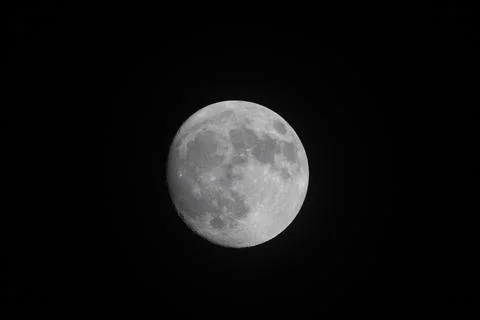 The Moon in evening  time with Bllack sky background Foto stock
